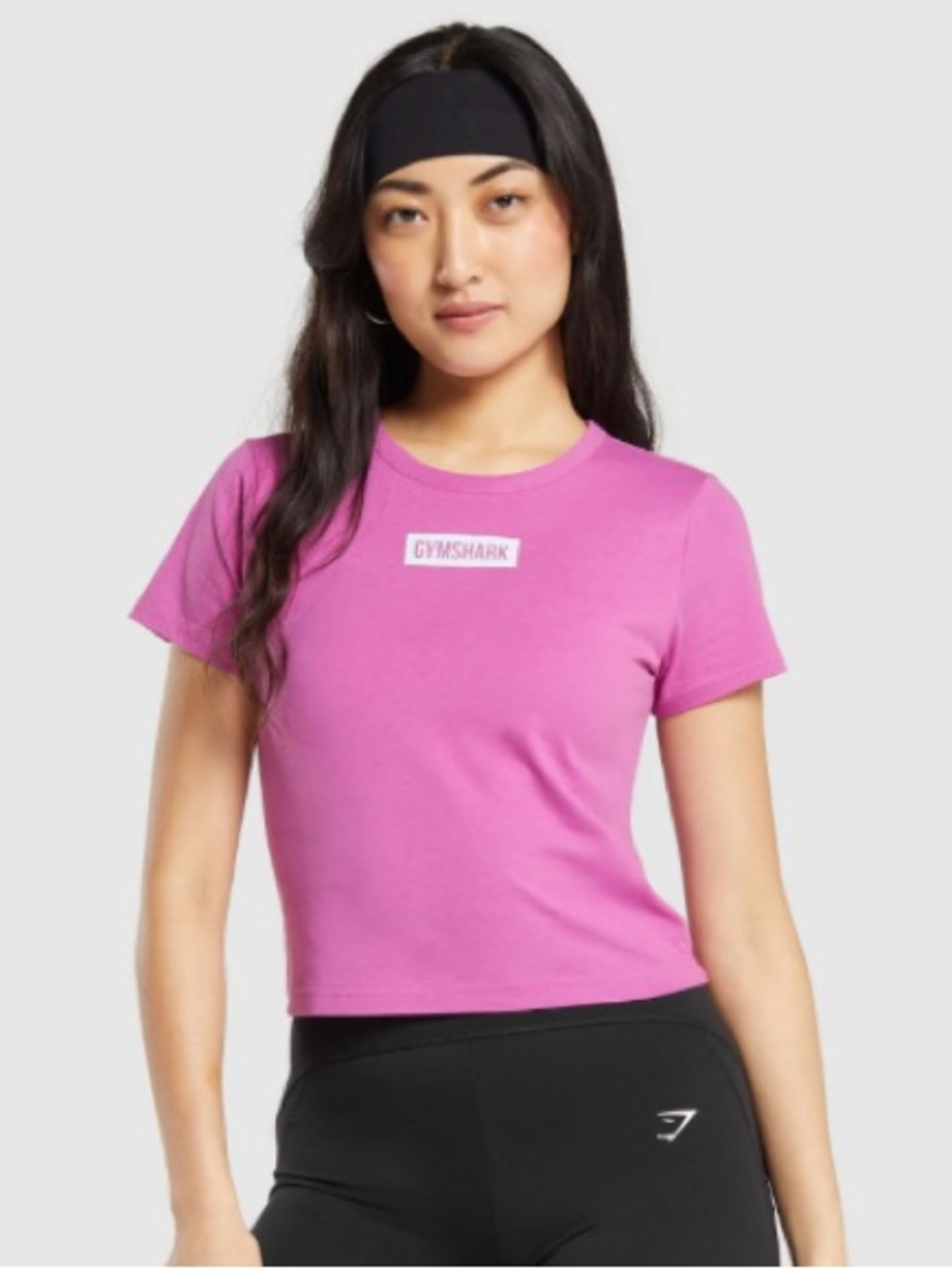 Gymshark Shelly Pink Block Baby Tee Shirt Size M